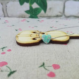 Moon Yellow Opal Heart Pendant Necklace - Good Fire 10mm