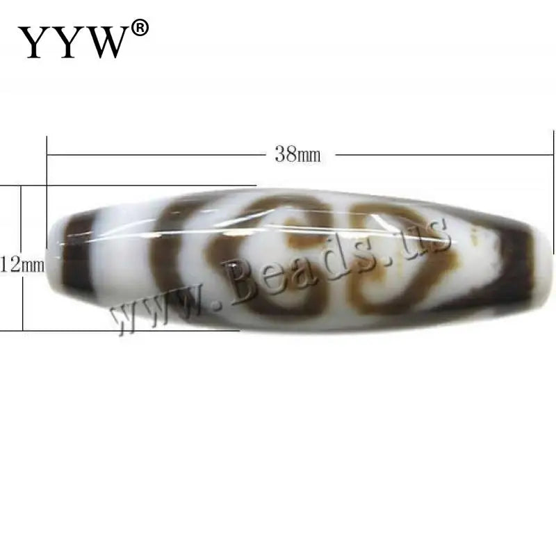Natural Oval Tibetan Dzi Beads 38x12x2.50mm for DIY Jewelry Making