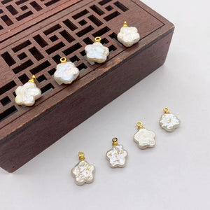 1pc Freshwater Flower Shape Pearl Pendant DIY Jewelry Making