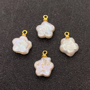 1pc Freshwater Flower Shape Pearl Pendant DIY Jewelry Making