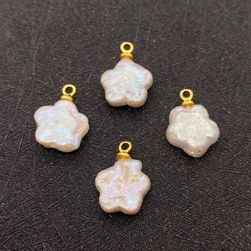 1pc Freshwater Flower Shape Pearl Pendant DIY Jewelry Making