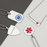 Custom Medical Alert Necklace Stainless Steel ID Necklace