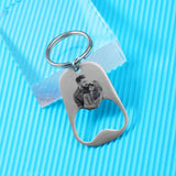 Custom Photo Bottle Opener Keychain Stainless Steel Cap Remover