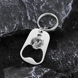 Custom Photo Bottle Opener Keychain Stainless Steel Cap Remover