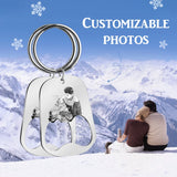 Custom Photo Bottle Opener Keychain Stainless Steel Cap Remover