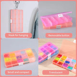 Plastic Storage Box 10/15/24 Grids Dividers Transparent Tool Organize