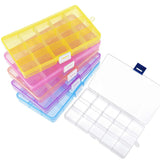 Plastic Storage Box 10/15/24 Grids Dividers Transparent Tool Organize