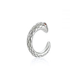 24K Gold/925 Silver Snake Shaped Clip Earrings for Women