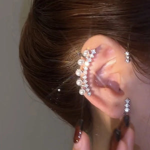 Punk Hip Hop Metal Ear Cuff Rhinestone Wings No Pierced Ear Clip