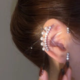 Punk Hip Hop Metal Ear Cuff Rhinestone Wings No Pierced Ear Clip