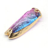 Rainbow Natural Rough Stone Charms for DIY Necklace Making