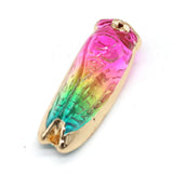 Rainbow Natural Rough Stone Charms for DIY Necklace Making