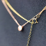 Real 925 Sterling Silver Lucky Round Bean Pendant Necklace Chain Rose