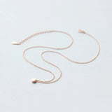 Real 925 Sterling Silver Lucky Round Bean Pendant Necklace Chain Rose