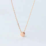 Real 925 Sterling Silver Lucky Round Bean Pendant Necklace Chain Rose