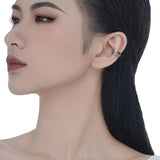 925 Silver Zircon Ear Cuffs Chain Wraps Cartilage Earrings