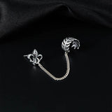 925 Silver Feather Ear Cuffs Vintage Earrings for Women