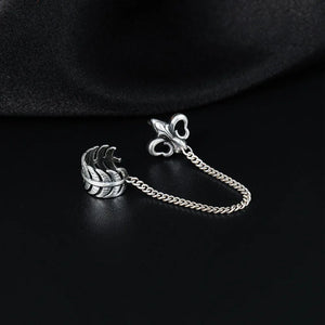 925 Silver Feather Ear Cuffs Vintage Earrings for Women