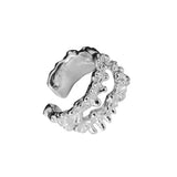 925 Silver Double Layered Hollow Ear Cuffs for Women
