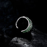 925 Silver Green Textured Ear Cuffs Women