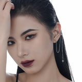 925 Silver Tassel Geometric Ear Cuff Earrings Hypoallergenic Jewelry