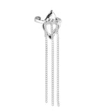 925 Sterling Silver Geometric Ear Cuffs Tassel Earrings - Women's Fine Jewelry