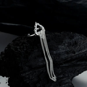925 Sterling Silver Geometric Ear Cuffs Tassel Earrings - Women's Fine Jewelry