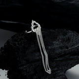 925 Sterling Silver Geometric Ear Cuffs Tassel Earrings - Women's Fine Jewelry