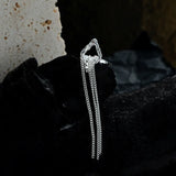 925 Sterling Silver Geometric Ear Cuffs Tassel Earrings - Women's Fine Jewelry