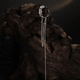 925 Silver Textured Ear Cuffs Tassel Earrings