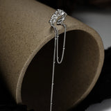 925 Silver Textured Ear Cuffs Tassel Earrings
