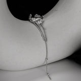 925 Silver Textured Ear Cuffs Tassel Earrings
