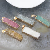 1pc Natural Agates Geode Druzy Quartz Pendants, DIY Earring Necklace Making