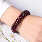 Red Garnet Beads Bracelet Boho Wedding Party Vintage