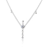 Rhinestone Dangle Belly Button Ring With Waist Chain Navel Piercing