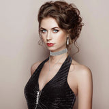 Rhinestones Choker Y Necklace Body Chain Women Girls Crystal Wedding Jewelry