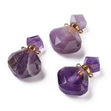 Rhombus Amazonites Perfume Bottle Pendant for Necklace