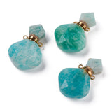Rhombus Amazonites Perfume Bottle Pendant for Necklace