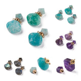 Rhombus Amazonites Perfume Bottle Pendant for Necklace