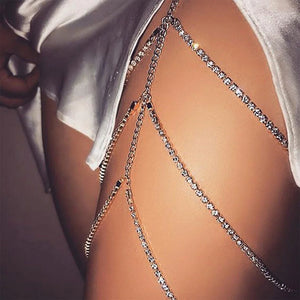 Sexy Rhinestone Leg Chains Body Jewelry for Women