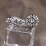 S925 Sterling Silver Belly Button Ring with Zircon, Body Jewelry