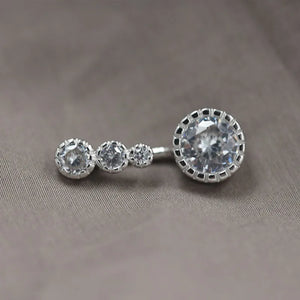 S925 Sterling Silver Belly Button Ring with Zircon, Body Jewelry