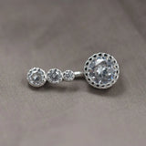S925 Sterling Silver Belly Button Ring with Zircon, Body Jewelry