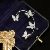 Zircon Butterfly Ear Clip Non Piercing Ear Cuff Earrings