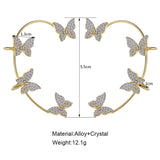Zircon Butterfly Ear Clip Non Piercing Ear Cuff Earrings