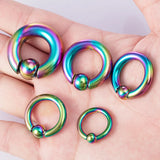 Stainless Steel Captive Bead Hoop Ear Stretcher Gauge Closure Ring