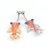 Colorful Crystal Gem Octopus Belly Bar Navel Piercing