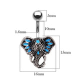 Colorful Crystal Gem Octopus Belly Bar Navel Piercing