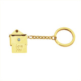 Stainless Steel Envelope Keychain with LOVE YOU card