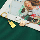 Stainless Steel Envelope Keychain with LOVE YOU card